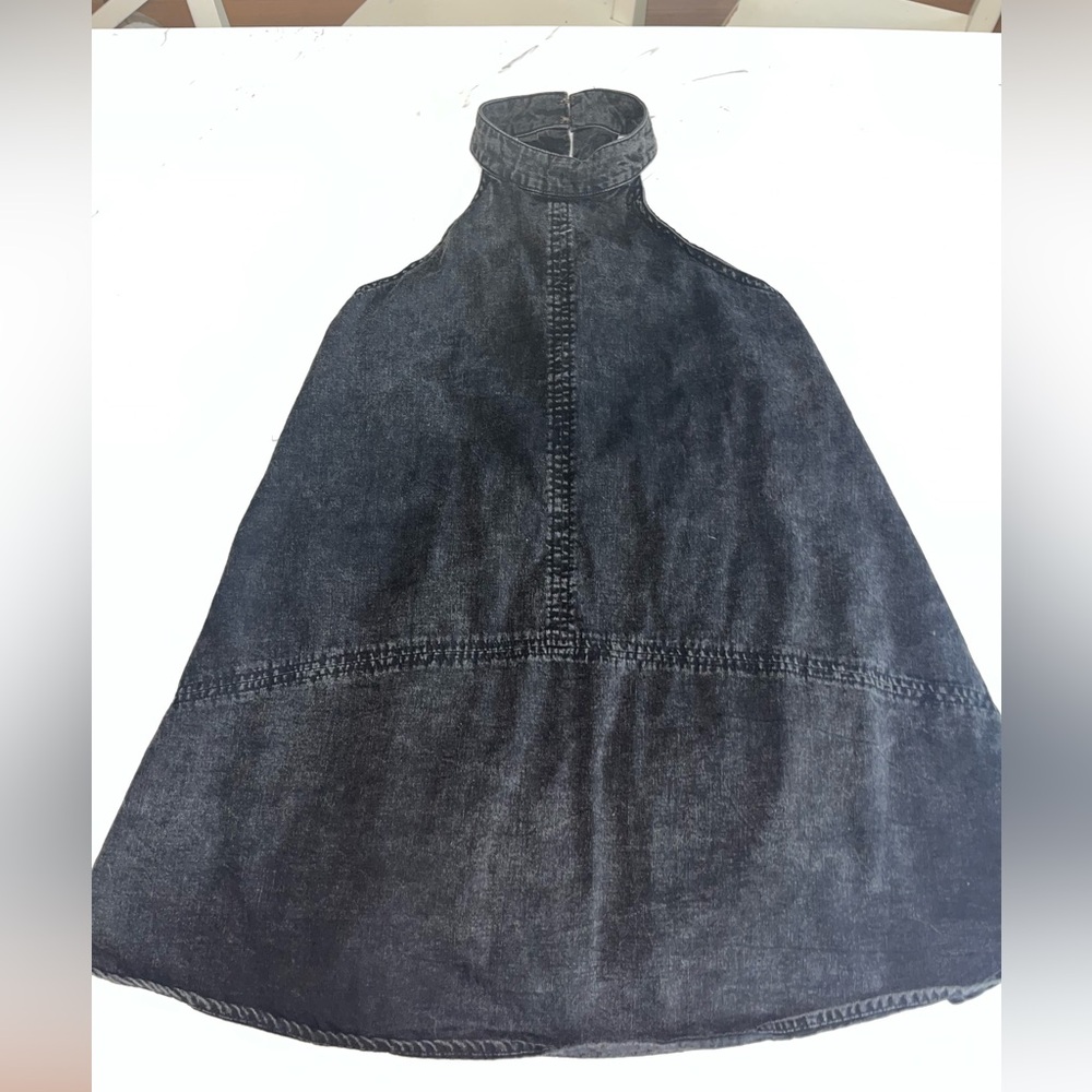 Free people black denim tank dress jean s